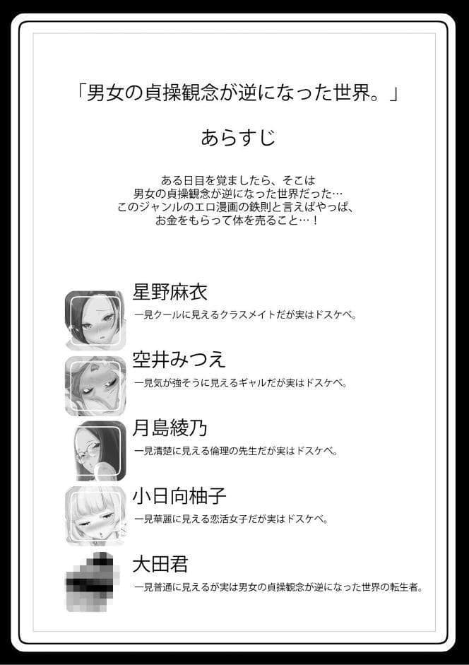 男女の貞操観念が逆になった世界。新装版