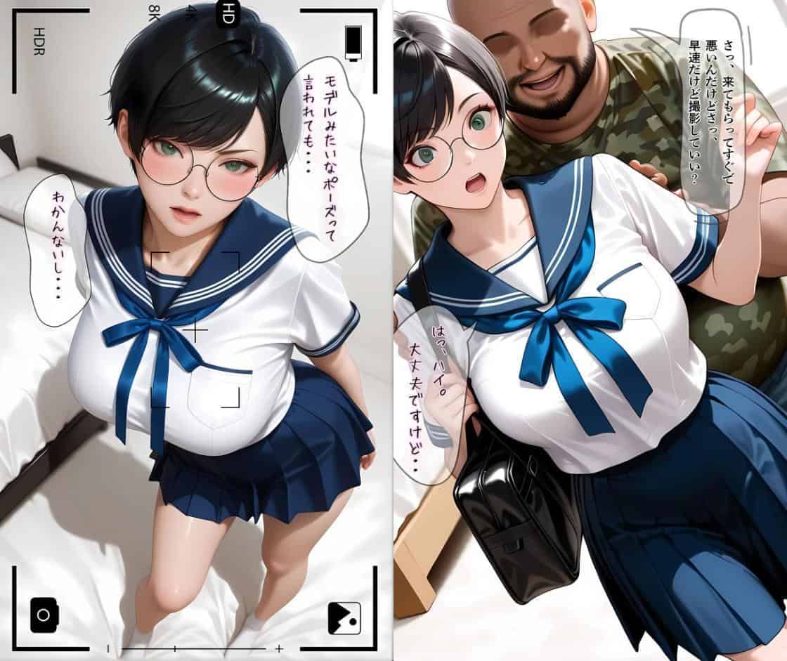 【純朴巨乳美●●パイ●リ編】水着撮影会のはずが、いつのまにかおぢさんち〇ぽに沼る話3 モザイク版
