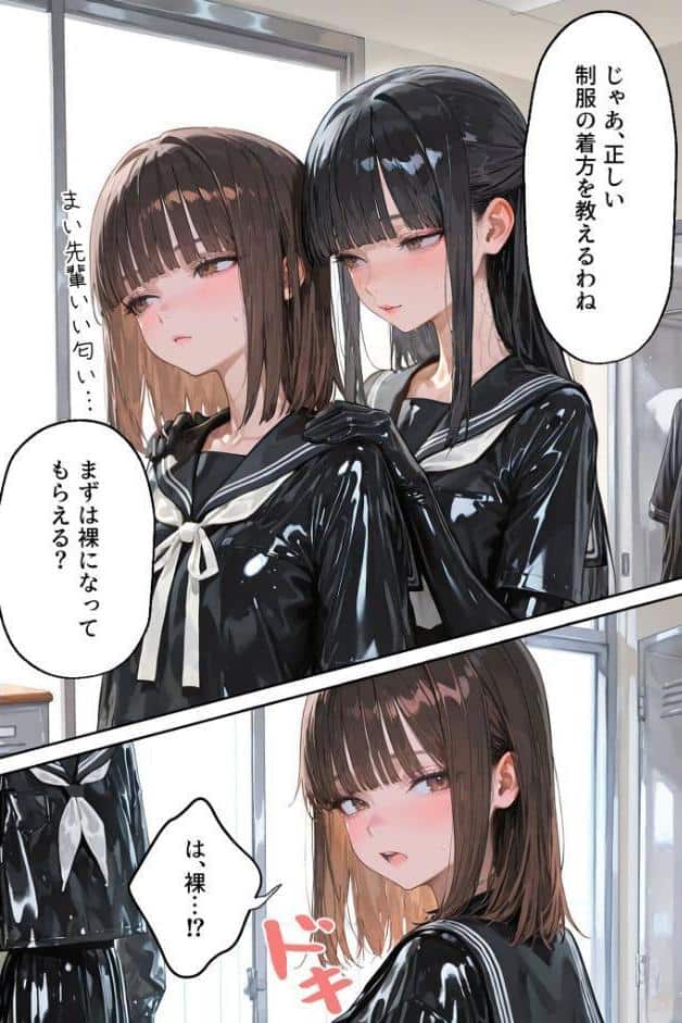 護謨学院｜ラバーセーラー服着用レッスン〜細身の女子●●を包むボディスーツと滲む汗が滴る学生服〜 モザイク版