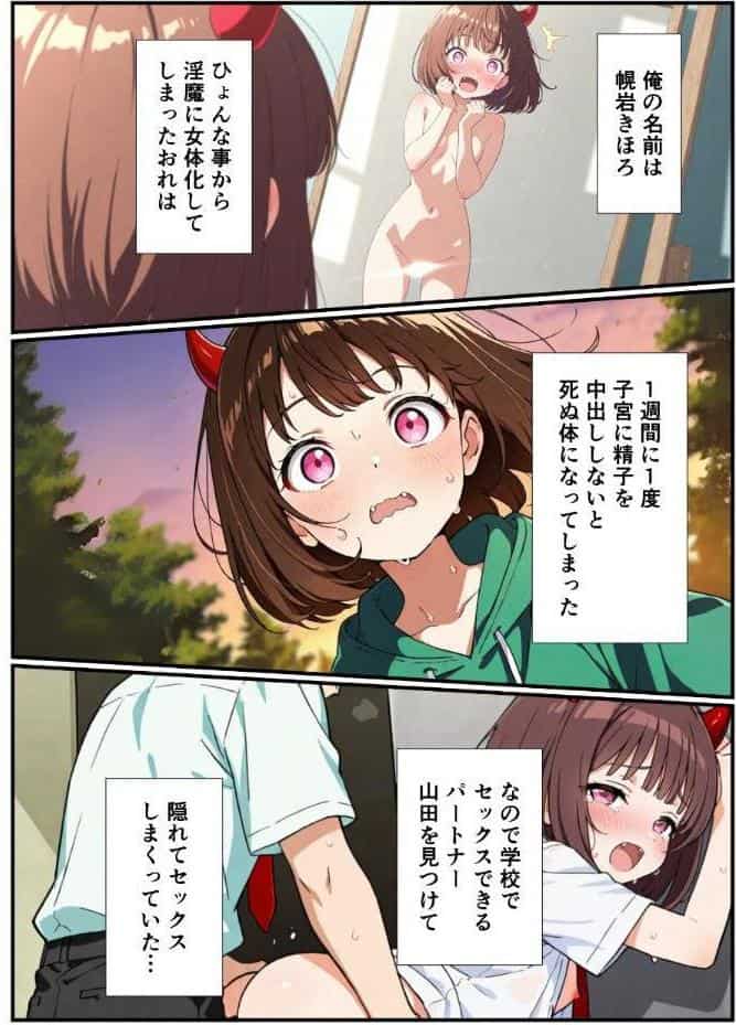 突然淫魔になったおれが妹にメス堕ちさせられる話【モザイク版】