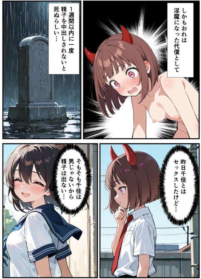 突然淫魔に女体化した俺が学校で初めてセックスする話【モザイク版】