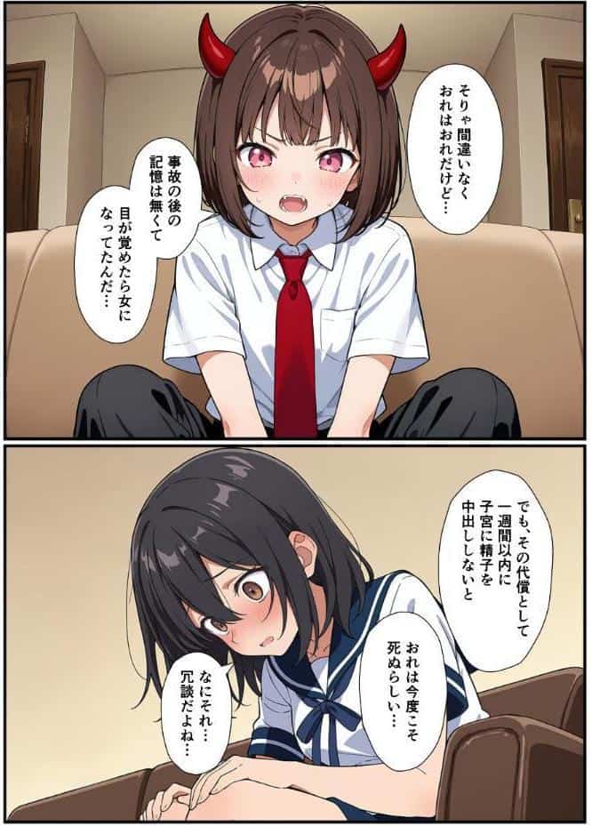 突然淫魔になったおれが妹にメス堕ちさせられる話【モザイク版】