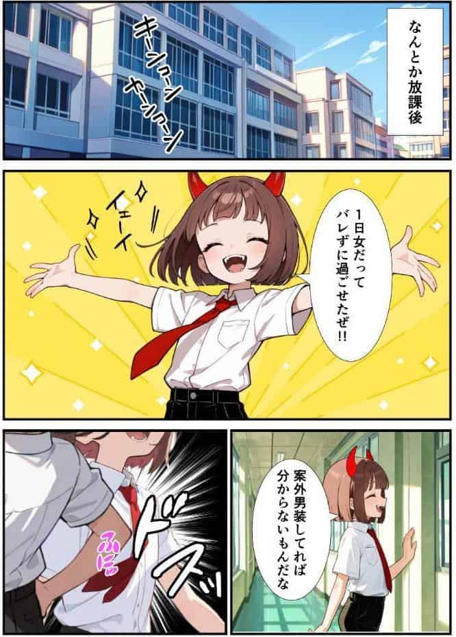 突然淫魔に女体化した俺が学校で初めてセックスする話【モザイク版】