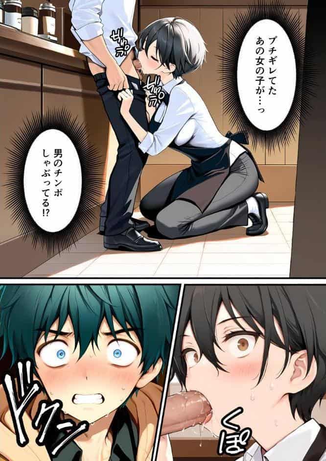 目つきの悪いボーイッシュなTSカフェ店員さんはお願いしたら中出しセックスさせてくれる（チョロい）【棒消し修正版】