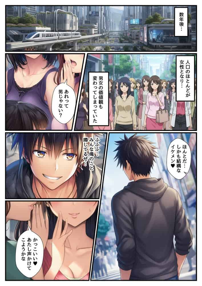 貞操観念逆転世界で発情したヒロインたちに搾精されて生ハメ中出し【T〇LOVEる同人】