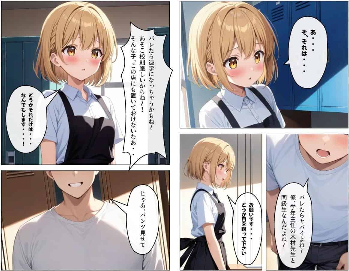 くそキモ店長に弱みを握られ犯●れまっくた金髪ロリJK【モザイク版】