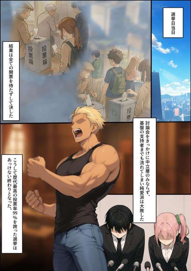 投票率99％！？寝取り派VS純愛派〜勝者の先に待つ日常〜寝取りルート モザイク版