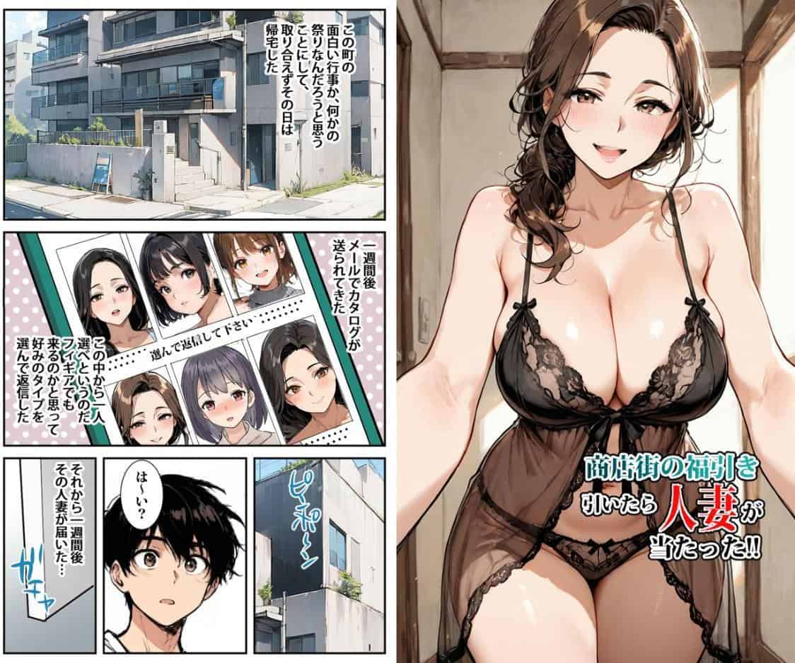 商店街の福引き引いたら人妻が当たった モザイク版