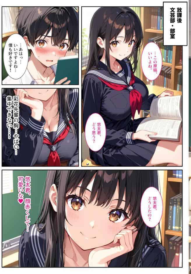 文芸部の先輩（爆乳）におっぱい揉ませてと土下座でお願いしたら… モザイク版