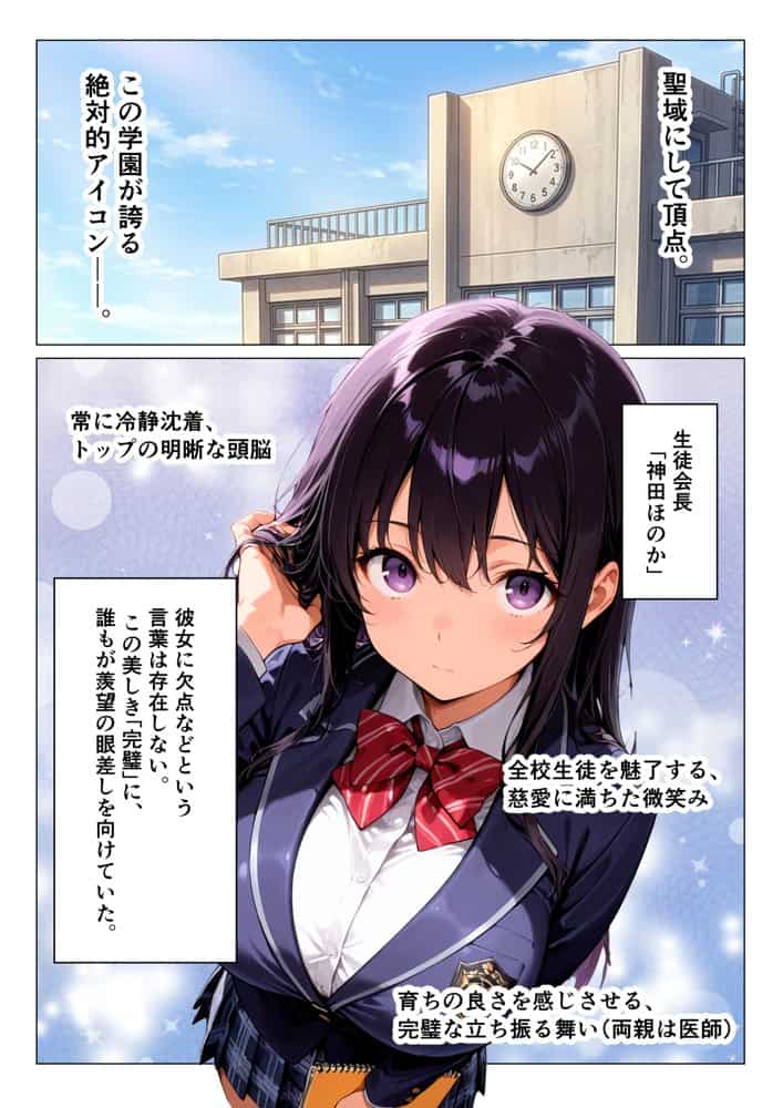 【処女喪失】完璧生徒会長のH練習台。煽って理性崩壊！中出しイキ狂い