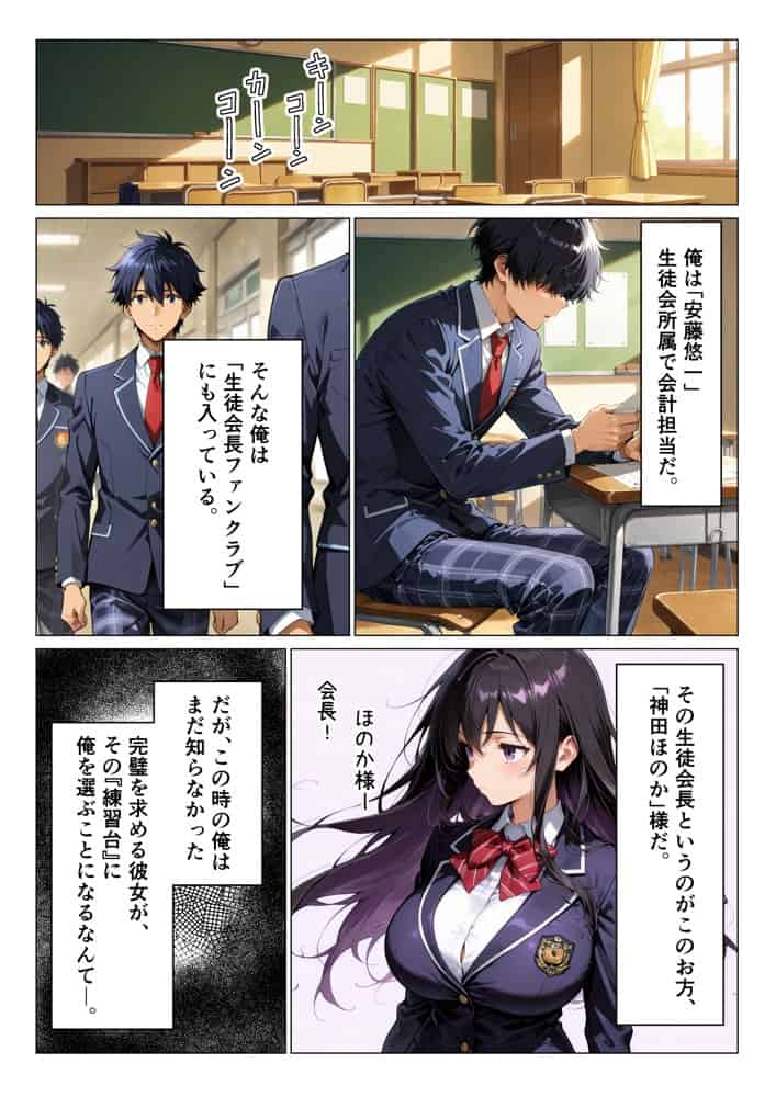 【処女喪失】完璧生徒会長のH練習台。煽って理性崩壊！中出しイキ狂い