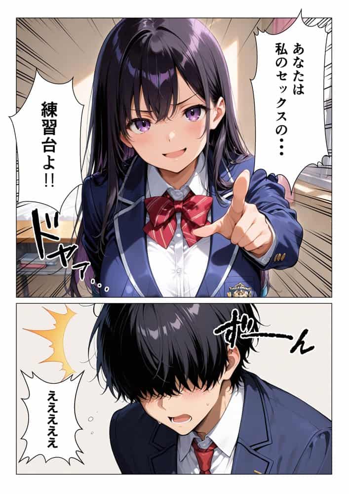 【処女喪失】完璧生徒会長のH練習台。煽って理性崩壊！中出しイキ狂い