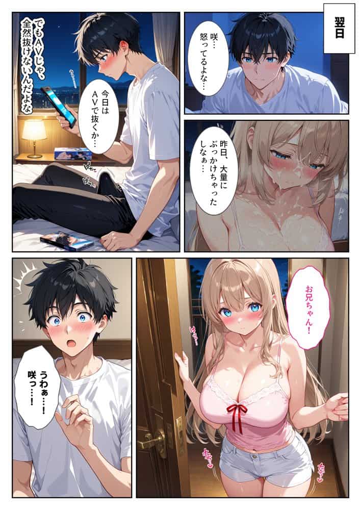 爆乳の妹をオカズにオナっていたのがバレたら妹が欲情して中出しセックスしまくった話
